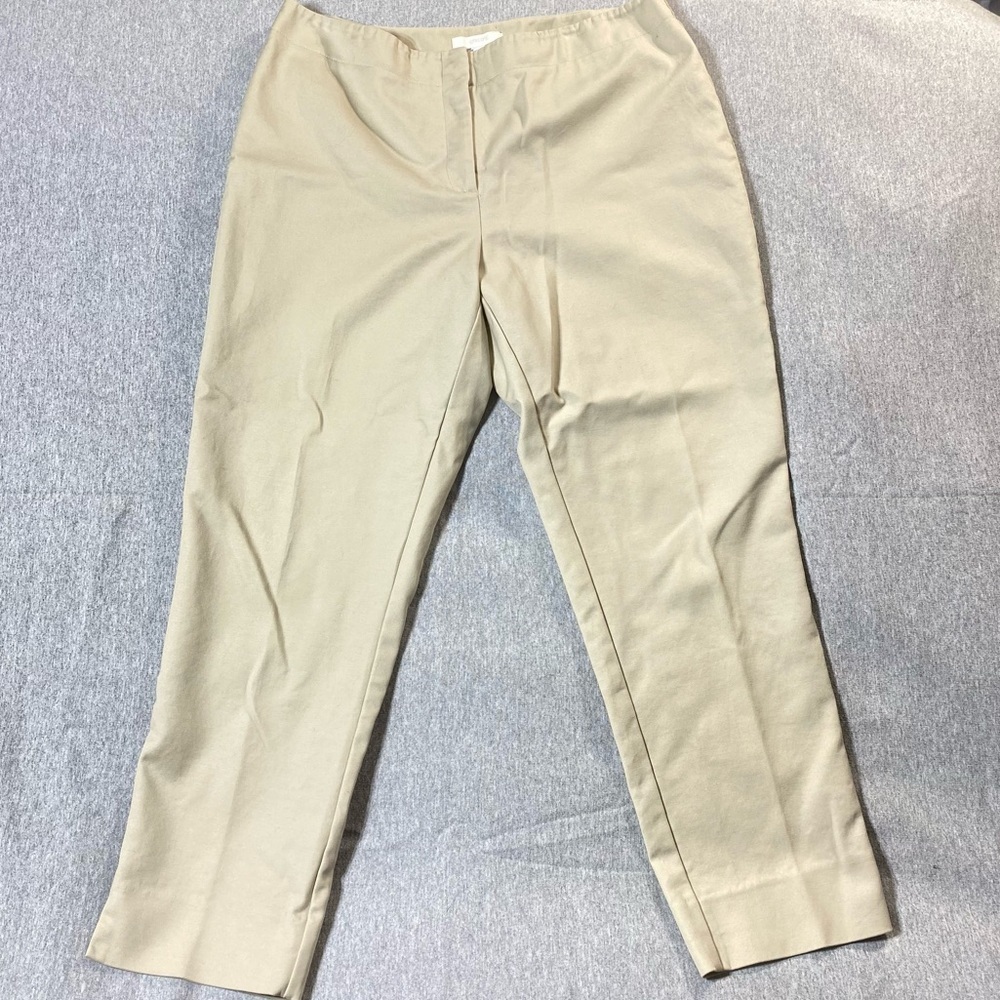 Chico's Pants Women's 25 Beige Cropped Straight Business Office Casual Trouser